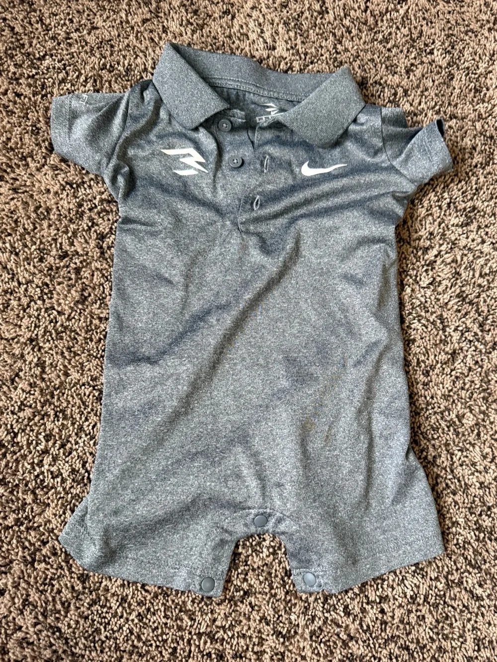 Nike Toddler Heather Gray Polo Romper 3 brand